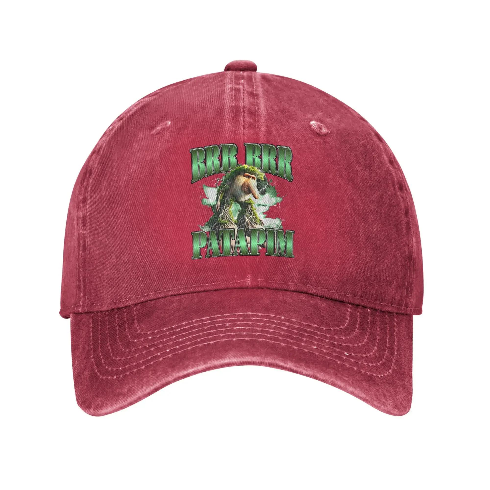 

Brr Brr Patapim Italian Brainrot Meme Unisex Baseball Caps Distressed Denim Washed Hats Cap Vintage Adjustable Sun Cap as shown