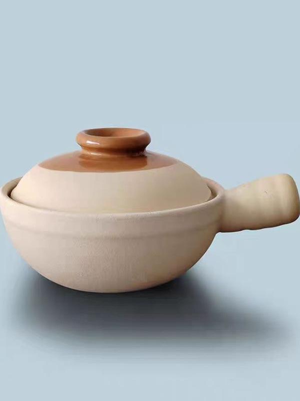 High-Temperature Resistant Unglazed Single-Handle Earthenware Clay Pot for Rice and Noodles