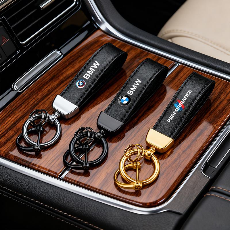 Leather Keychain Zinc Alloy Car Key Chain Ring Pendant Key Holder For BMW G01 G02 F22 F23 E46 E93 E39 G26 F01 F02 F06 Sticker cwsh87