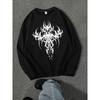 Men's Original Gothic Dark Style Anime Character Print Sweatshirt, Fashion Street Pullover for Casual Occasions - New Autumn Collection