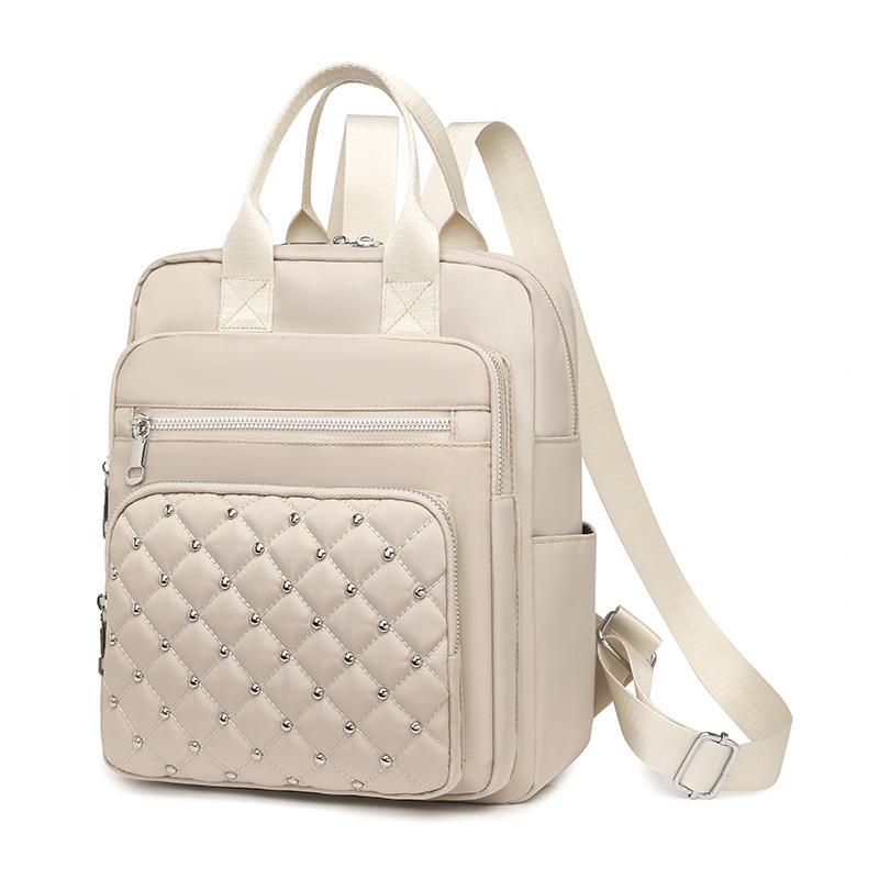 Einfarbiger Niet-Rucksack Damen Rucksack mit großer Kapazität