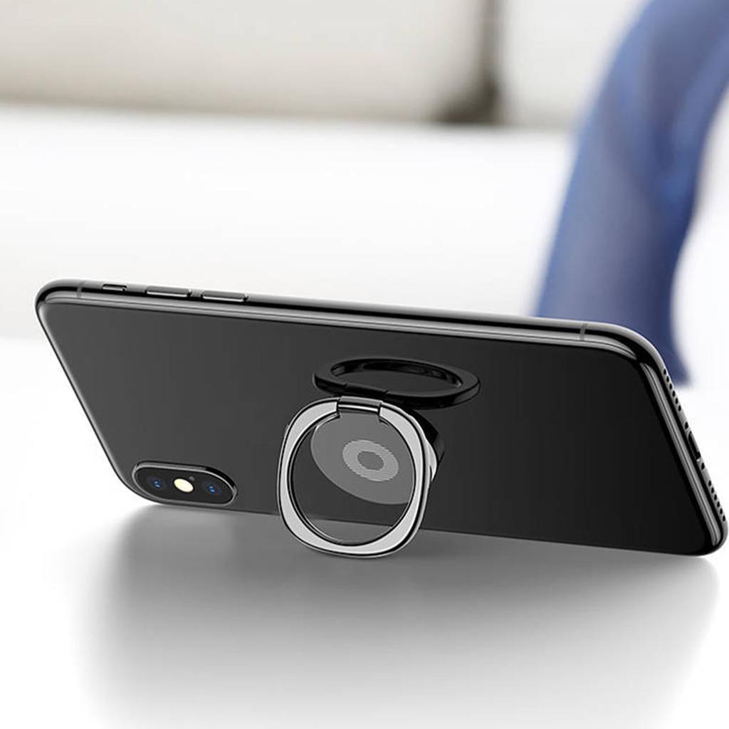 Phone Ring Holder Black Free Rotation Zinc Alloy Colorfast Widely Used Phone Grip for Tablet Digital Products