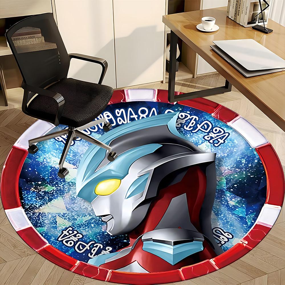 1 Stück Ultraman Stuhlteppich für das Büro, rutschfest, maschinenwaschbarer Teppich für das Büro, Raum-Urlaubsdekoration für Weihnachten, Geburtstag, Polyester