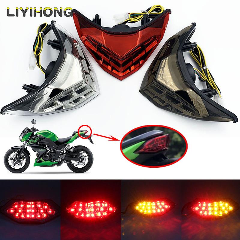 Motorcycle Modified LED Turn Signal Rear Warning Tail Light Brake Light for Kawasaki Ninja 250 250R 300 Z300 2013-2017