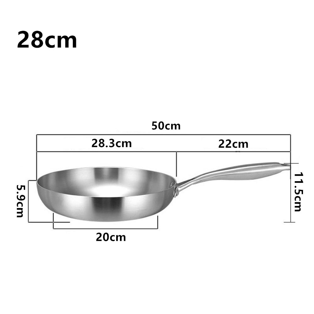 LMETJMA 304 Stainless Steel Frying Pan Oven Safe Chef's Pan Induction Skillet NonStick Egg Steak Cooking Pan Kitchen Cookware