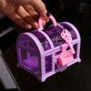 With Lock Kids Jewelry Box Pink/Purple Treasure Chest Mini Box Cute Makeup Box  Women Girls