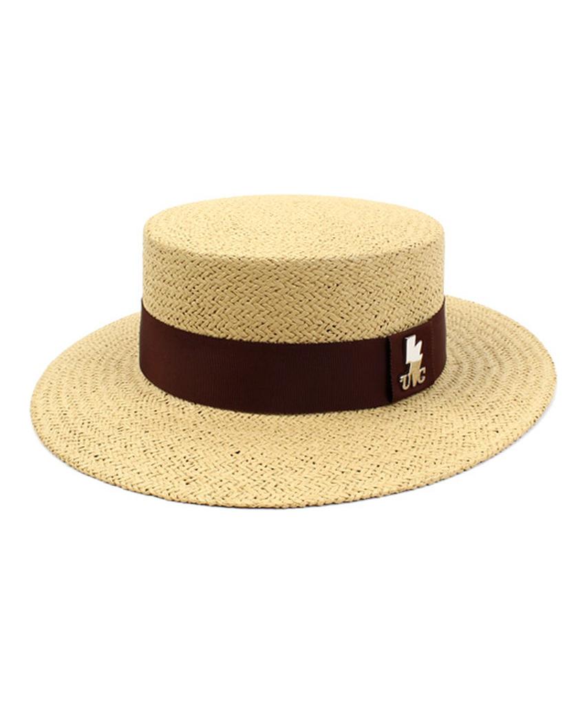 Yunibeosyeolkemiseuteuli Brown Line Beige Panama Hat Panama Hat