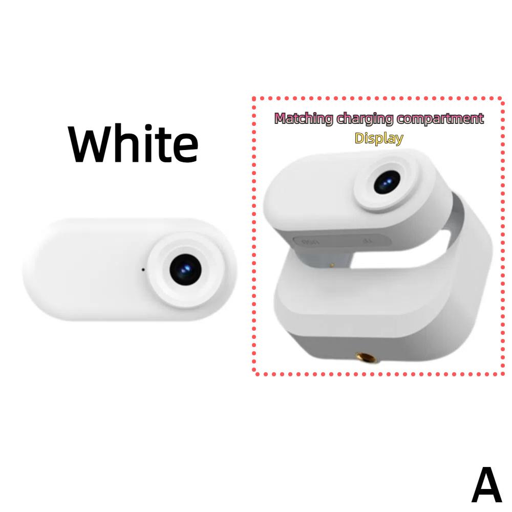 

1080P HD Thumb Action Camera - Pet Sport Camcorder, Outdoor Cycling, Magnetic Charging Smart Recorder None Card білий