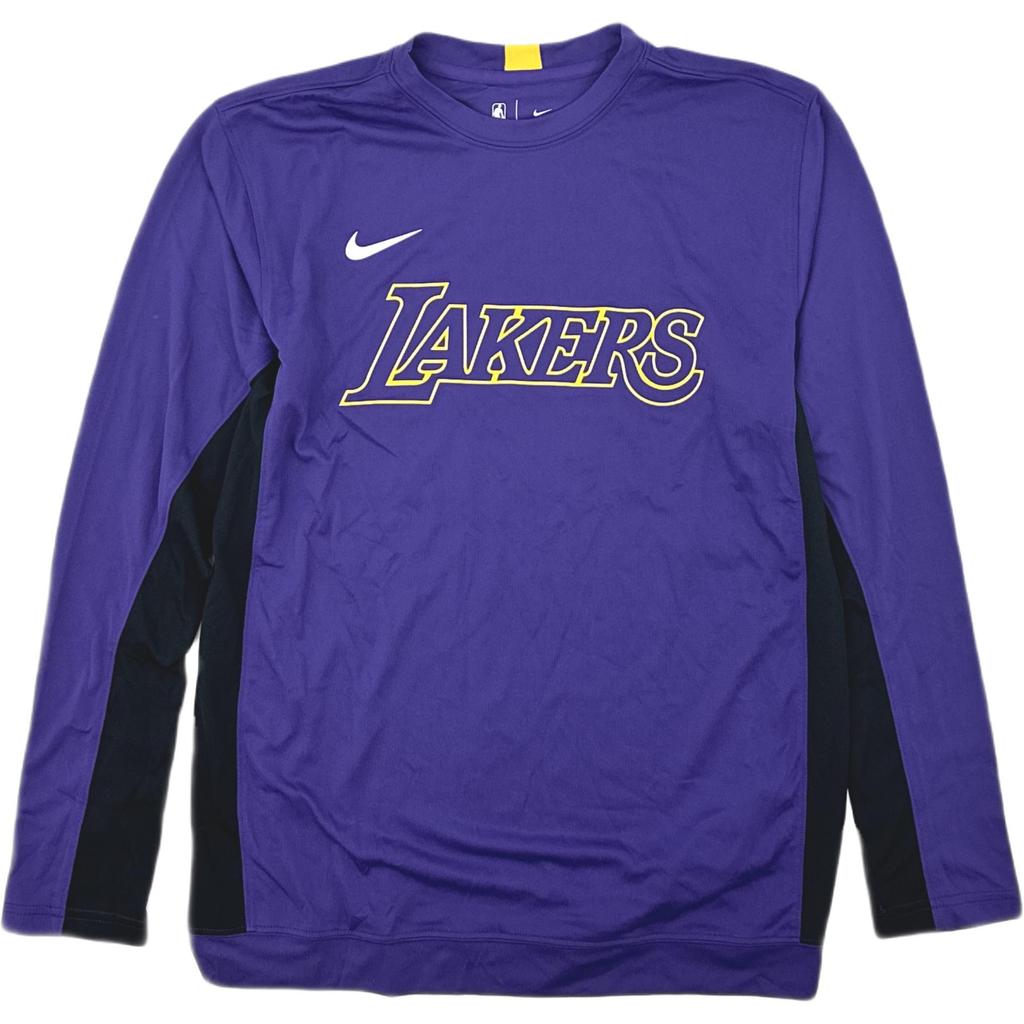 Nike NBA Collaboration Los Angeles Lakers Warm-Up Training Long Sleeve T-Shirt Kids Tops 3Z2B7BBKN-LAK
