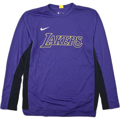 NBA Collaboration Los Angeles Lakers Warm-Up Training Long Sleeve T-Shirt Kids Tops 3Z2B7BBKN-LAK