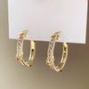 White Zircon Earrings French Retro Light Luxury High-end Earrings Temperament Fashionable Versatile Earrings Women