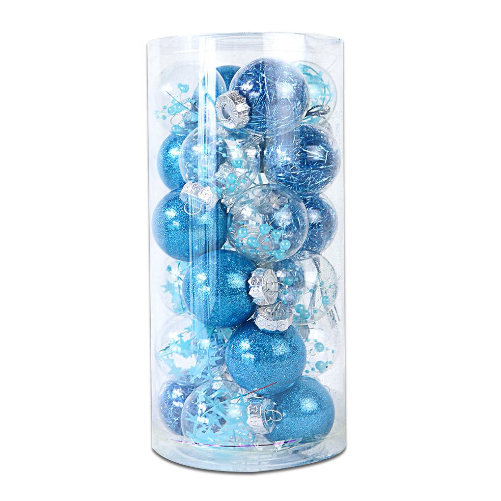 

24 штуки Рождественские подвесные шары Маленькие декоративные подвески Безделушки Праздничный двор Гостиная Спальня Офис Украшение озеро синий