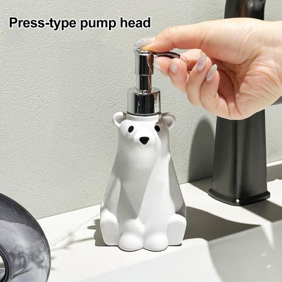 Soap Dispenser Hand Dish Soap Pump Bottle Polar Bear Design Holiday Hand Soap Dispenser Kitchen Countertop Decoration