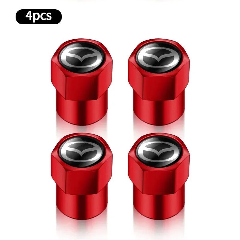 2025 Hot 4pcs Car Badges Wheel Tire Valve Caps Tyre Stem Covers Auto Accessories For Mazda CX5 CX30 CX3 CX7 2 3 Bk 6 Gg Gj 3 6 2