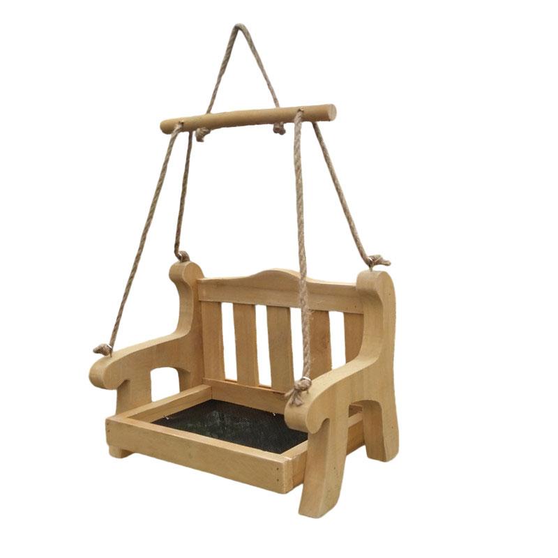 Wooden Outdoor Bird Feeder, Gardening Bird Feeding Tool, Stylish Hanging Pet Chair, Suitable For Gardens And Balconies!