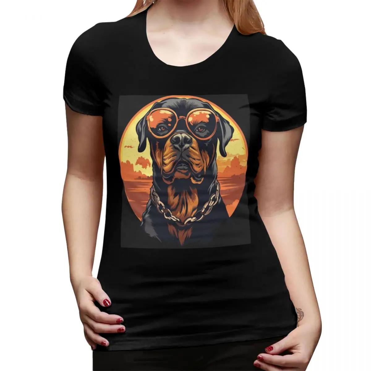 

Rottweiler Dog TShirt for Women Crew Neck Streetwear T Shirts Womens Tees Short Summer Clothes Tops 4XL