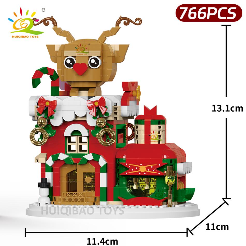 Non-Toxic Children Mini Christmas Tree Santa Claus House Model Micro Building Block Diy Snowman Bricks Toys Adult Ornament Gift