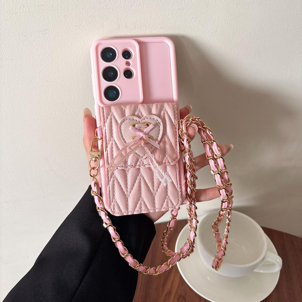 Crossbody Heart Wallet Card Holder Phone Case For Samsung Galaxy S26 Ultra S25 Edge S24 S22 S23 S21 FE Note 20 PU Leather Cover