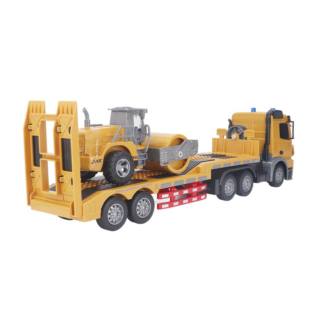 RC Semi Truck with Trailer Realistic Music Large Size Anti Skid Wheels Remote Control Construction