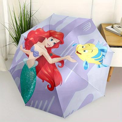 Mermaid,Fish Automatic Umbrella - Tri-fold Portable Umbrella, Best Holiday Gift for Men and Women, Durable Iron Frame, Playful Design, Sturd
