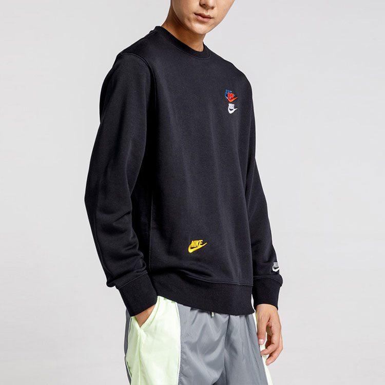 Nike Bestickte Pullover mit Rundhalsausschnitt Herbst Schwarz DJ6915-010