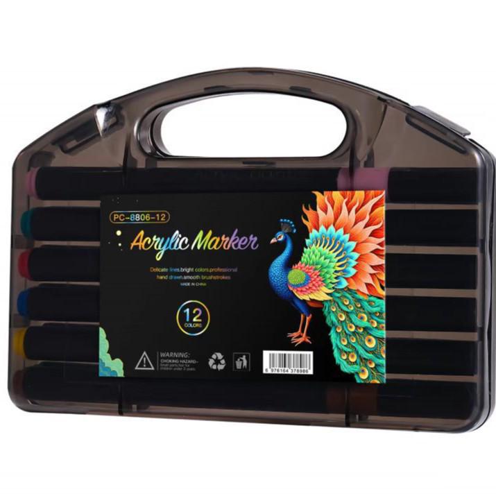 Akrylový fix s měkkým hrotem Black Box - Rychleschnoucí, Vrstvitelný, Nekrvácí, Ideální pro dětské DIY umění a graffiti malbu.