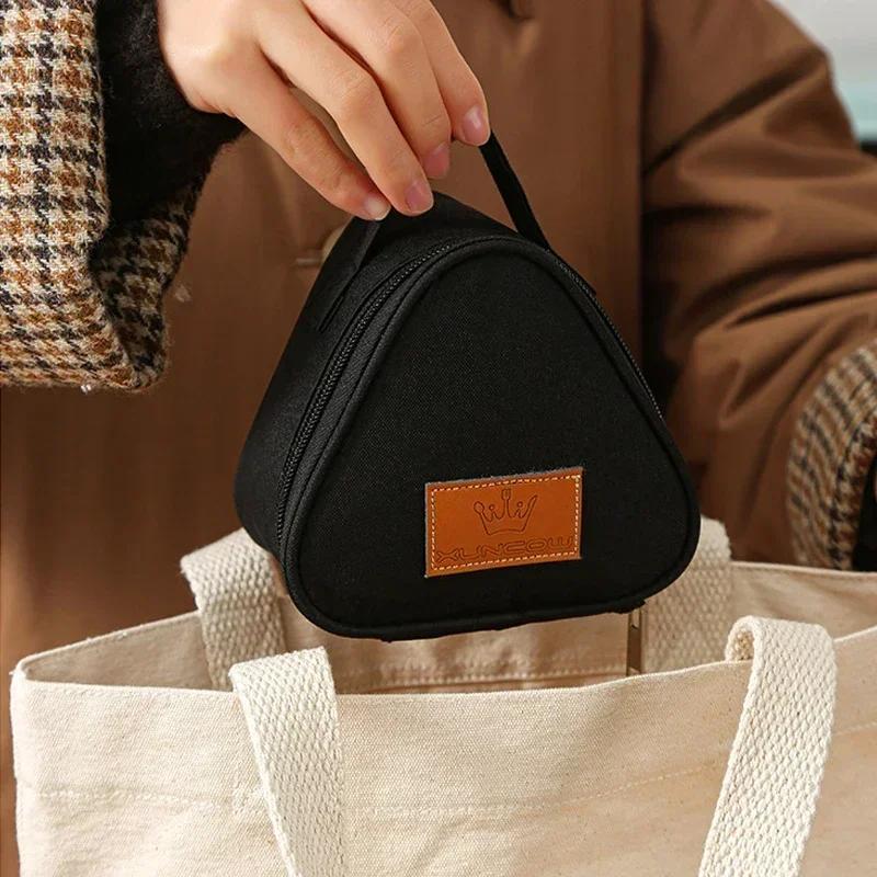 Mini Triangular Insulation Bag Aluminum Foil Thermal Cooler Lunch Tote Student Rice Bag Lunch Box Bento Lunch Carry Bags
