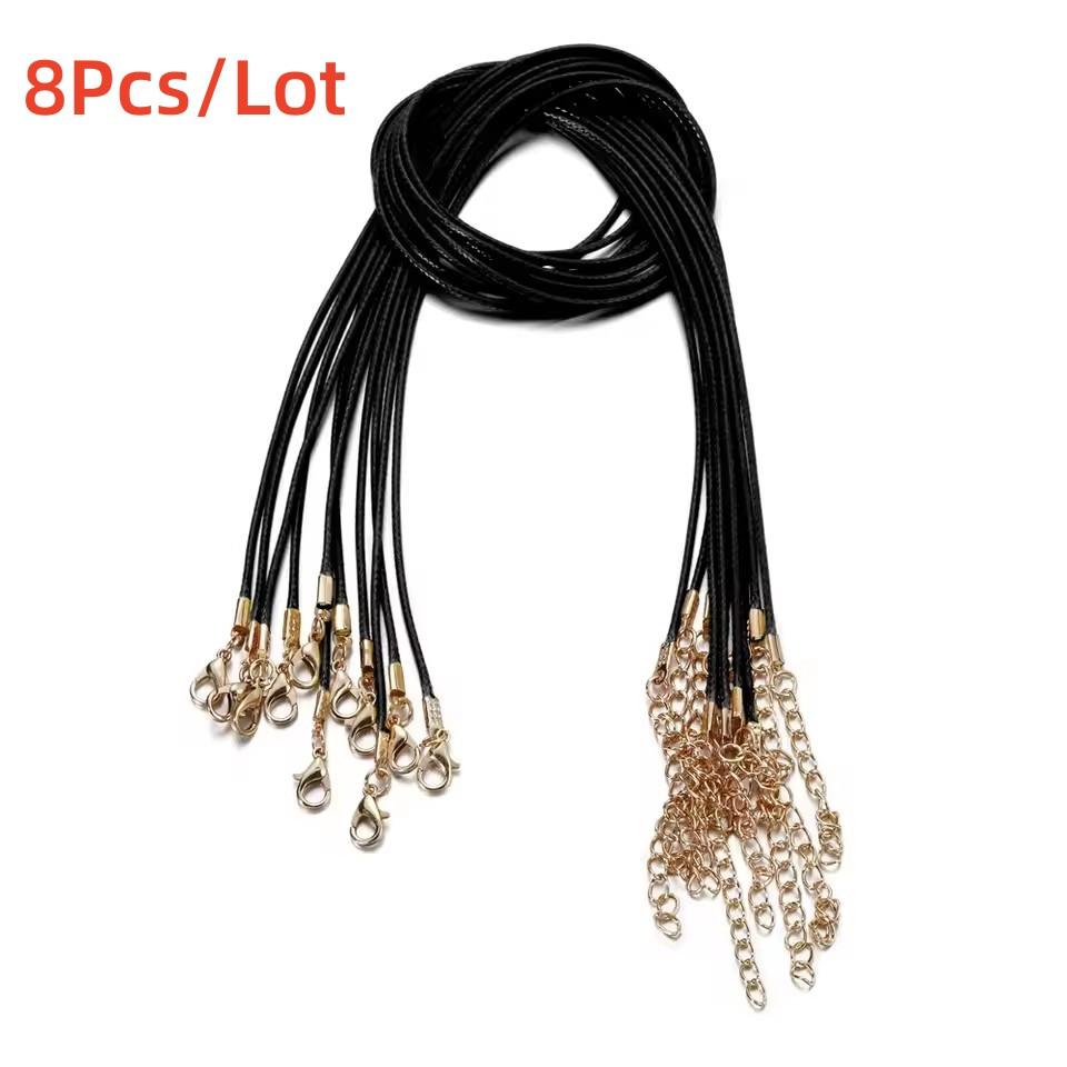 8/18/30Pcs/Lot 1.5mm Handmade Leather With Lobster Clasp String Cord Adjustable Braided Rope For DIY Necklaces Pendant Charms Findings