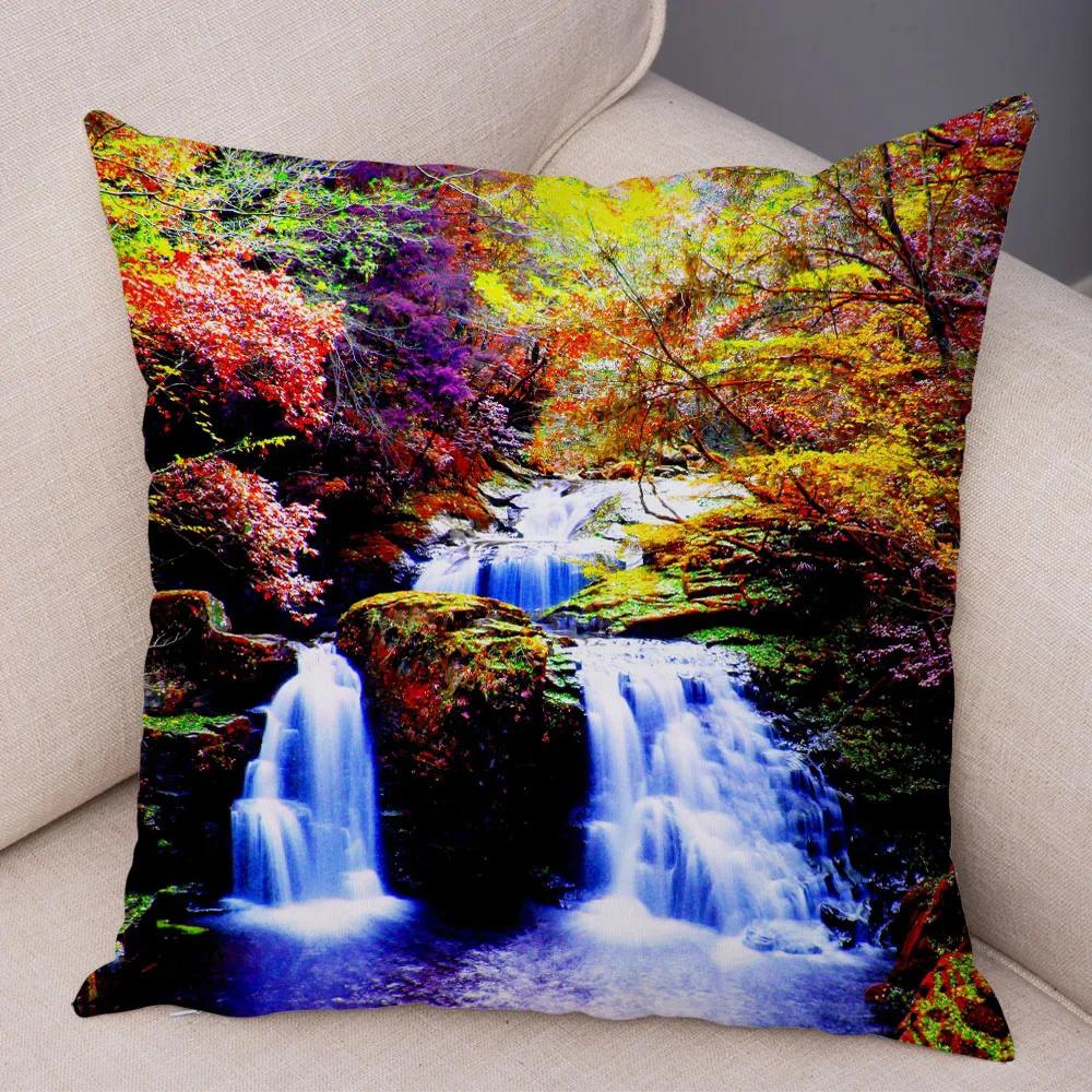 

Waterfall Printed Pillow Case for Home Sofa Children Room Decor Beautiful Scenery Pillowcase Soft Plush Cushion Cover 45x45cm 12x12Inch