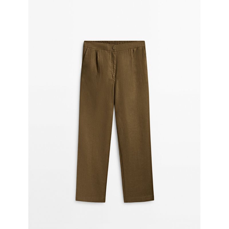 Za2024 Spring New Women's Clothing Casual Sports Style Pleated Straight-leg Long Pants 05017701 505