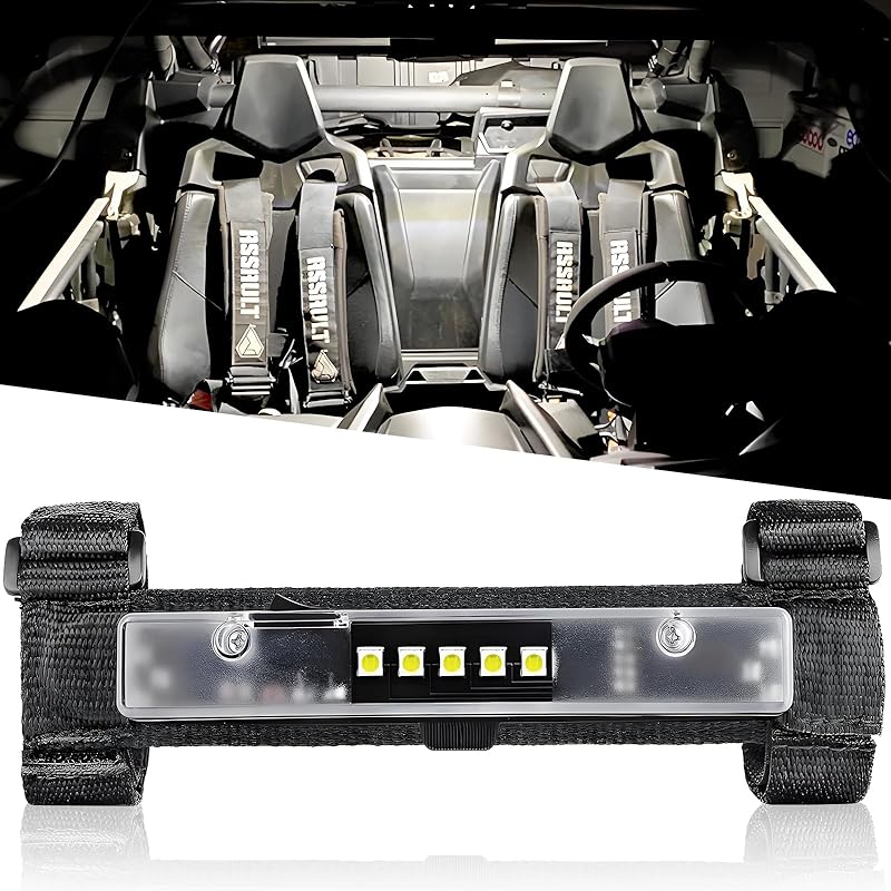 UTV Interior Dome Light, Lumimotor Universal Roll Bar Mount LED Light For UTV ATV Polaris RZR Can-Am Ranger Pioneer Talon Yamaha Kawasaki Off Road -