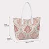 Elegant Damask Pattern Tote Bag Stylish Large Capacity Top Handle Shoulder Bag for Daily Commute Outdoor Shopping