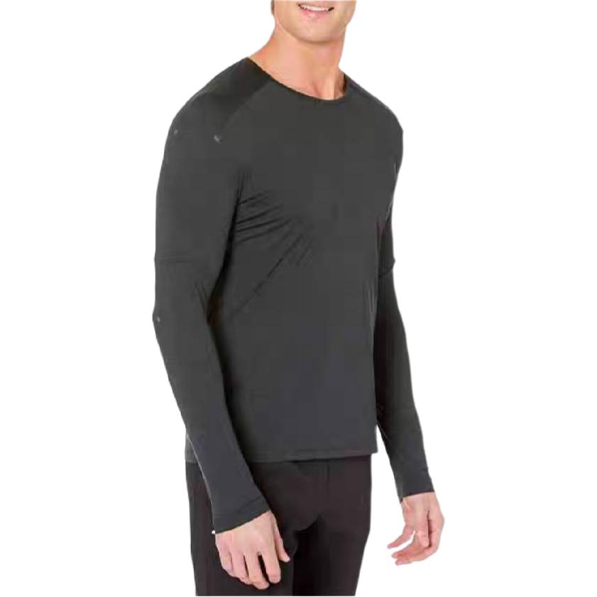 On Performance Mens Running Series Raglan Sleeve Breathable Quick-Dry Crew Neck Lg Sleeve T-Shirt Men Tops Black 113.00121
