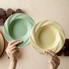 Light Luxury Solid Color Ceramic Plate High End Restaurant Pasta Plates Household Afternoon Tea Cake Dessert Plate Tableware