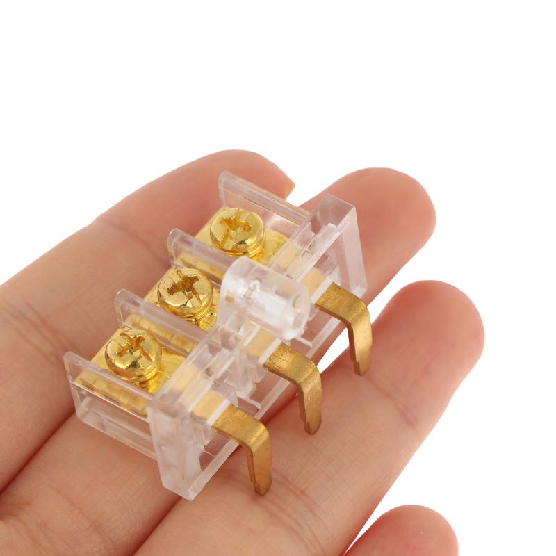 3P Transparent Gold-Plated Terminal Block Shock Resistant 3-Pole Wire Clamp for Elevator Electrical System Repair Factory Equipment Wiring
