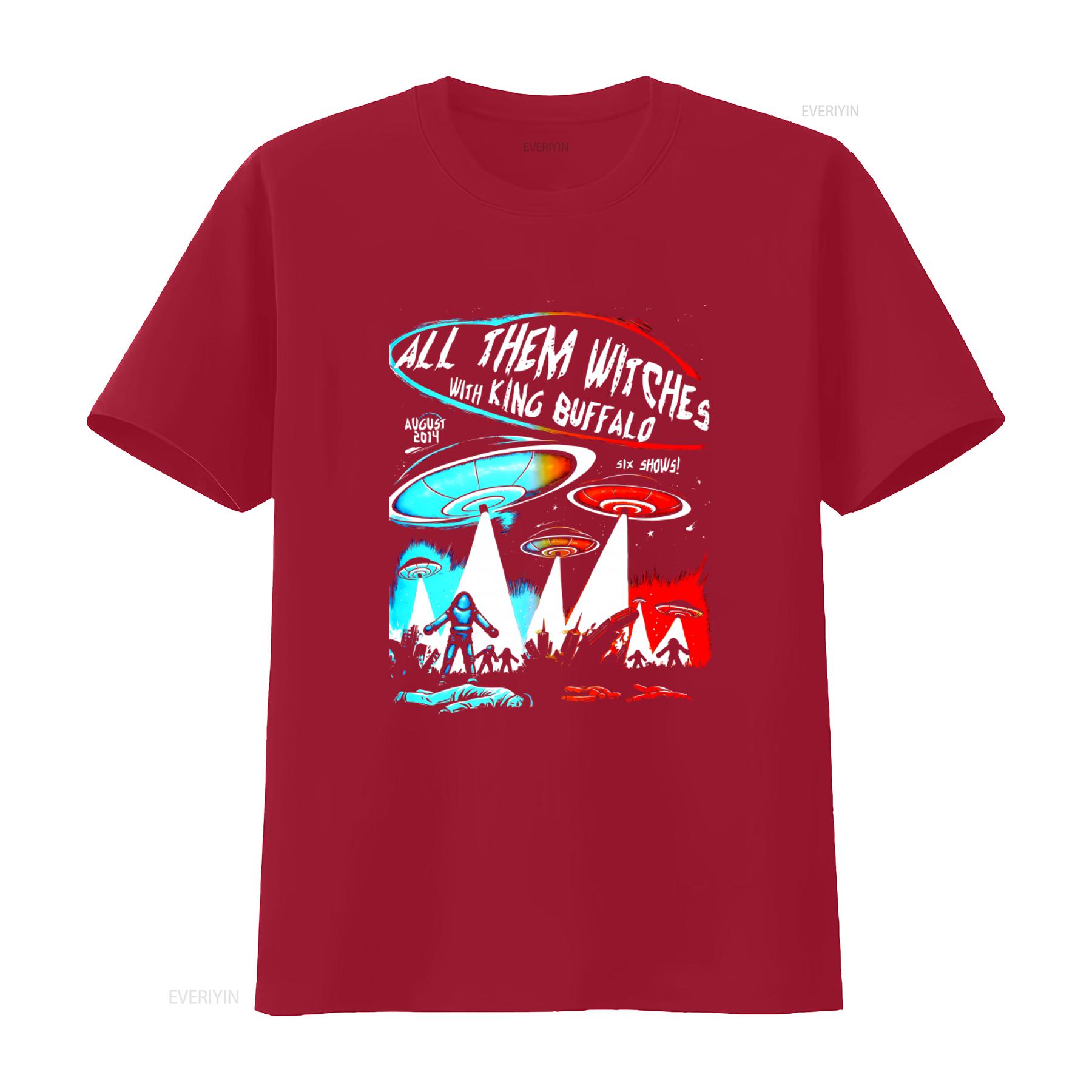 2014 August UFO Alien Rock Band All Them Witches Vintage Premium T Shirt vintage Washed Versatile Breathable Unisex S
