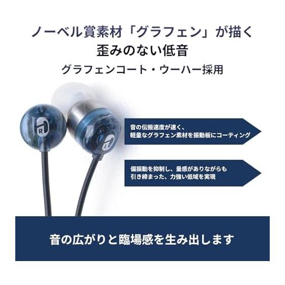 Aoi Light Unique Bass [intime original cord reel set] intime wired earphones, canal type, high resolution compatible, graphene coated woofer, 3rd