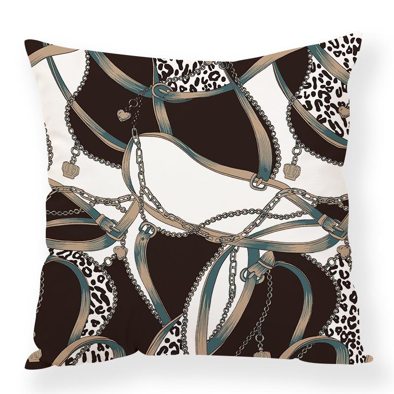 Retro Animal Chain Mixed Elements Digital Printing Pillow Case Car Waist Pillow