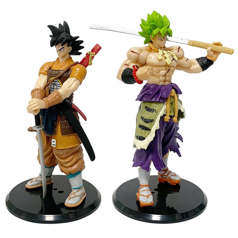 Dragon Ball ZLK Samurai Son Goku Broly Super Saiyan PVC Action Figures Anime PVC Model Toys Collection Doll Desk Ornaments Gift