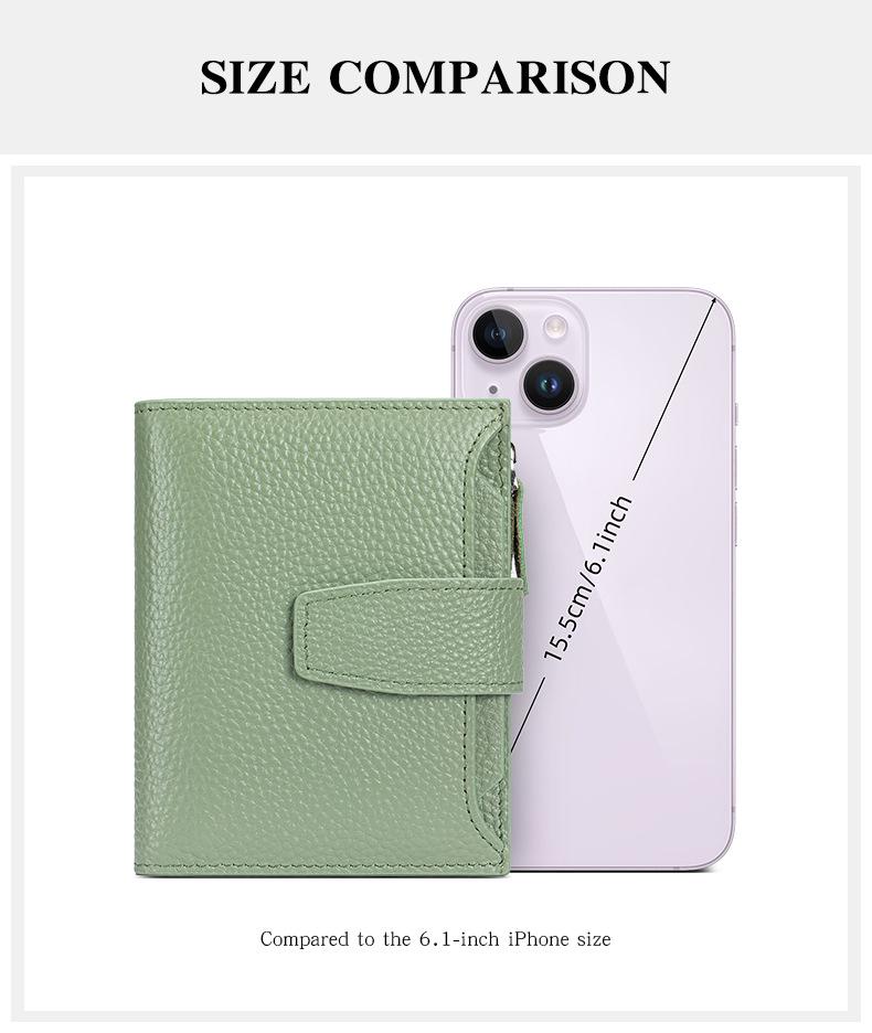 Damski portfel ze skóry naturalnej z blokadą RFID, z portmonetką i uchwytem na karty