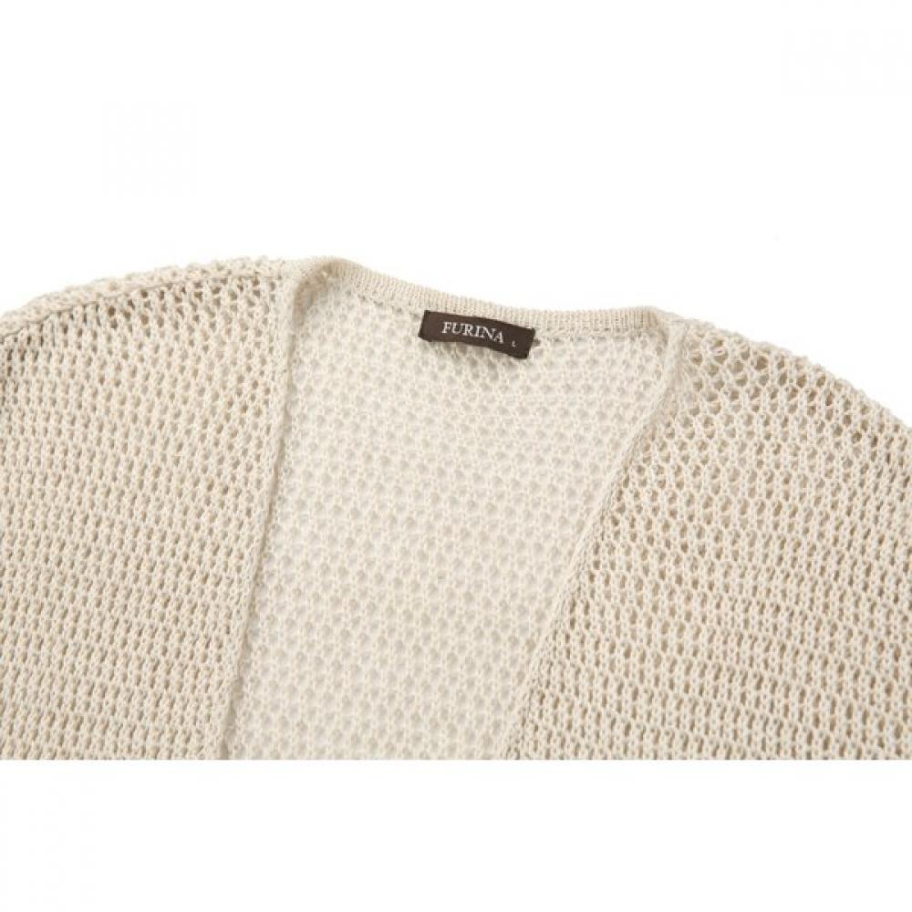 Furina Soft Linen Mesh Knit Vest Scallop