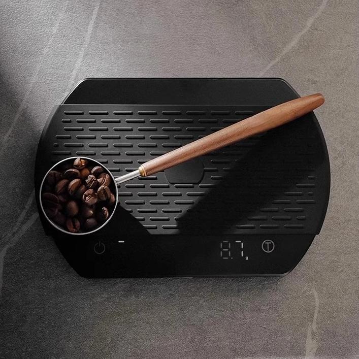 Wooden Handle Stainless Steel Coffee Scoop Tablespoon Measuring Spoon Wood Long Handle Coffee Spoons