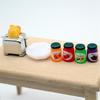 1/12 Realistic Miniature Toaster and Jam Set for Dollhouse Enthusiasts and Collector Kitchen Scene Displaying Accessory