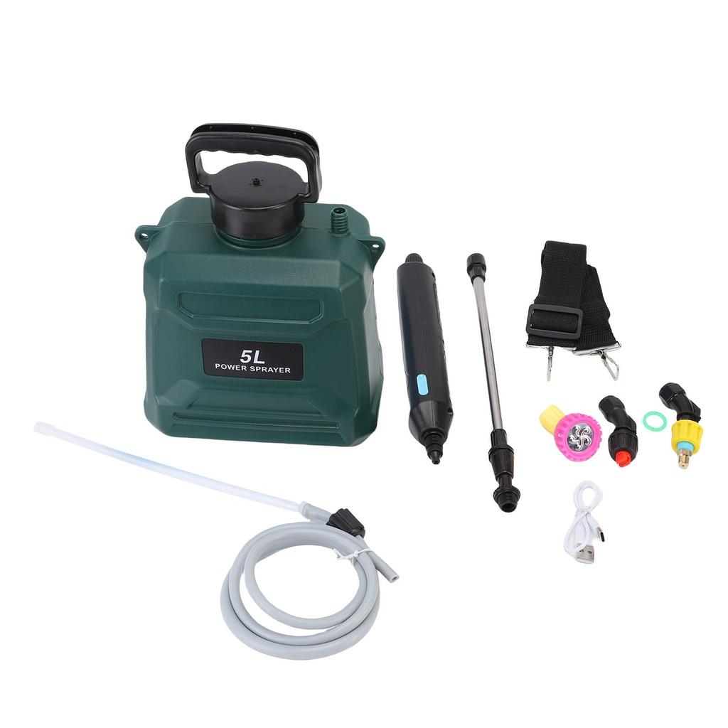 Gartenspritze 5L Fassungsvermögen Akkulaufzeit Elektrische Spritze mit Düsen Einziehbarer Stab Für Tägliche Gartenarbeit Reinigung Unkrautjäten