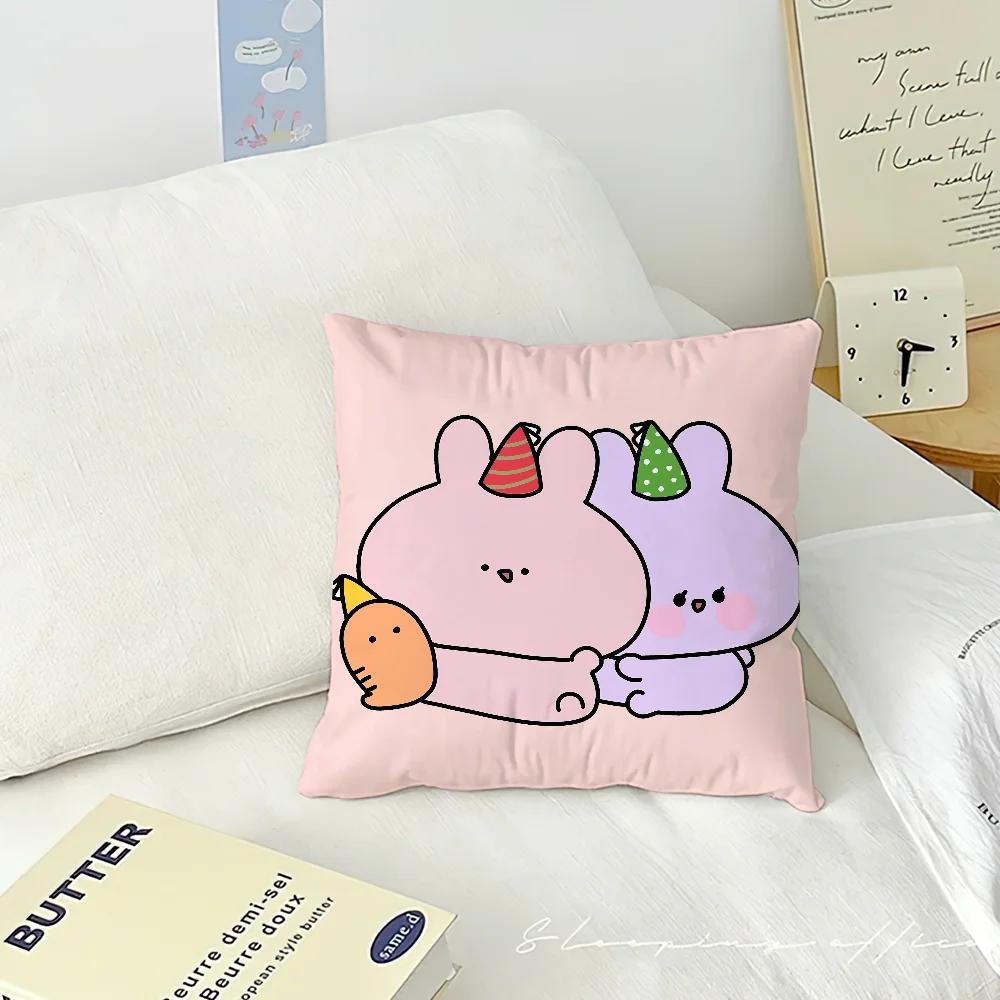 Kawaii A-Asamimichaans Cute Pillow Case Sofa Decorative Home Double-sided Printing Short Plush Cushion Cover