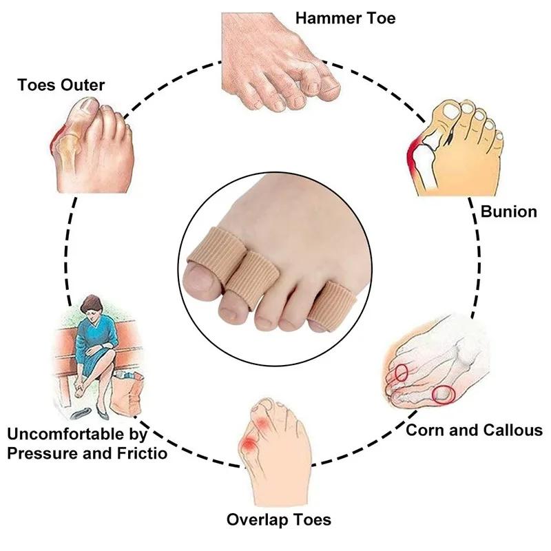 Elastic Gel Toe Protectors, Anti-friction Foot Guards, Soft Fiber Toe Tube Foot Care Sleeves