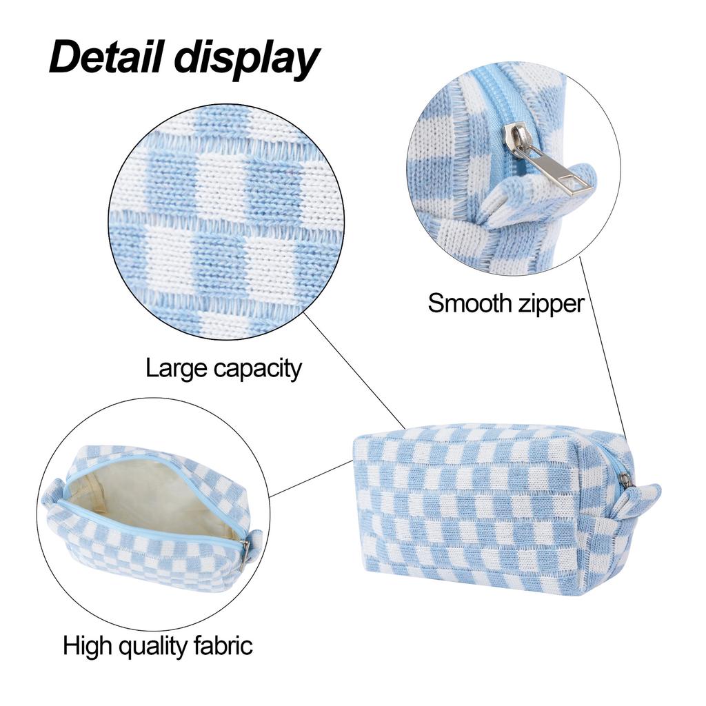 Plaid Cosmetic Bag Internet Celebrity Portable Multi-Functional Skin Care Product Storage Bag Classic Checkerboard Clutch Bag