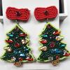 Handmade Christmas Tree & Star Bead Earrings