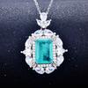 Imitation Natural Paraiba Jewelry Set, Ring Pendant, Temperament Jewelry, Atmospheric High-End Gifts, Containing Minerals