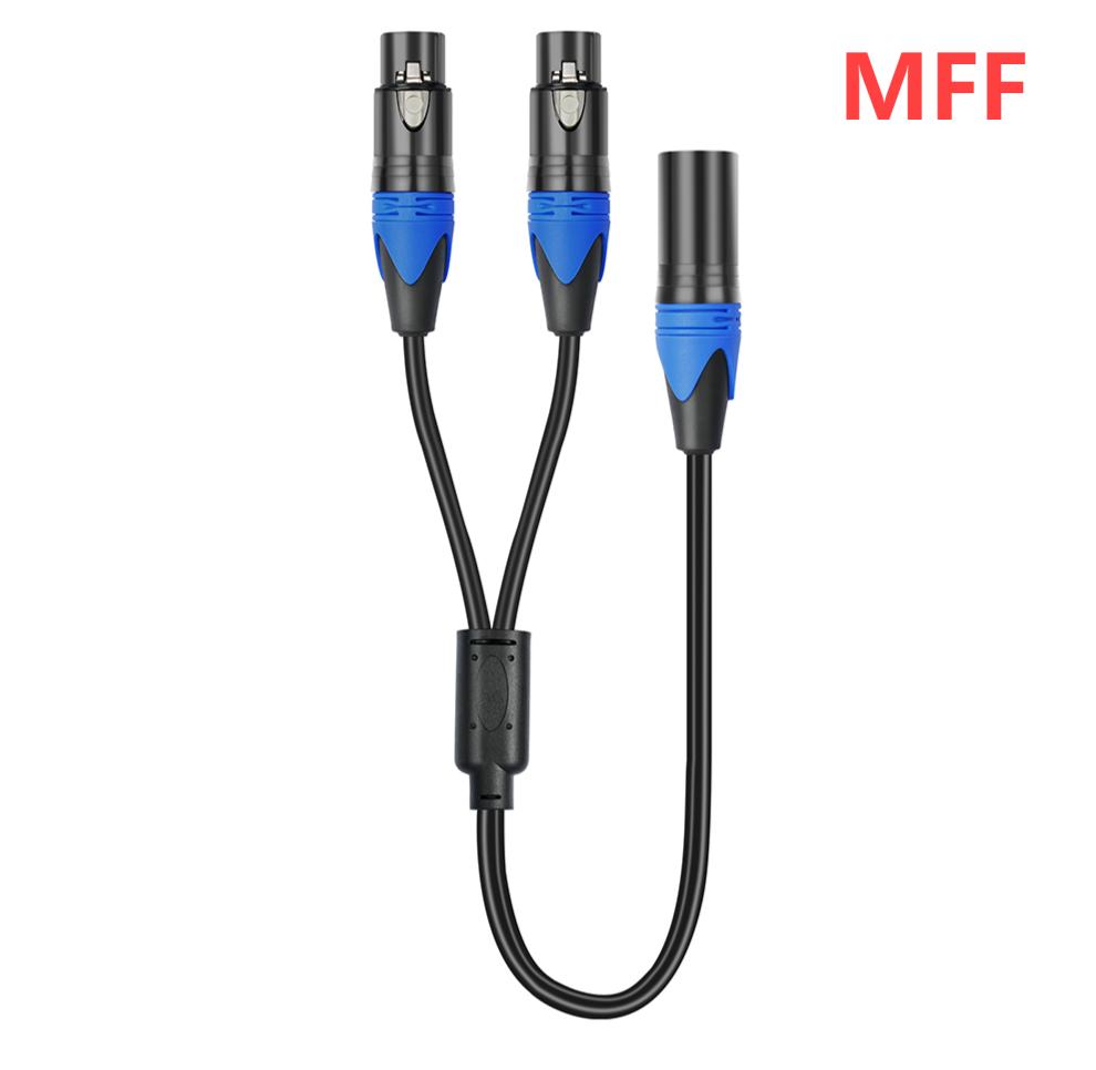 1-5PC 50cm XLR Female To 2 XLR Male XLR Y Splitter Cable 1 XLR Male To 2 XLR Female XLR Y Splitter Cable 50cm XLR Splitter Cable